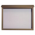 Aarco Aarco Products  Inc. PLD4052T-8 Weathered Wood Top Hinged Single Door Plastic Lumber Message Center with Vinyl Posting Surface 40 in.H x 52 in.W PLD4052T-8